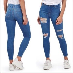topshop high waisted ripped jeans